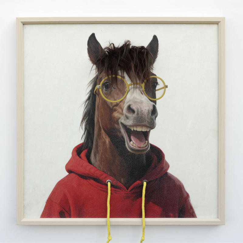 Horse In A Red Hoodie Picture-1