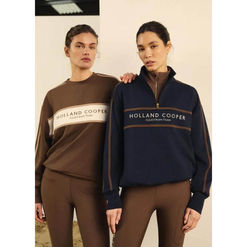 Holland Cooper Equestrian Quarter Zip Neck Sweat - Ink Navy-1