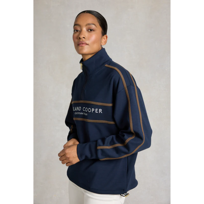 Holland Cooper Equestrian Quarter Zip Neck Sweat - Ink Navy-3