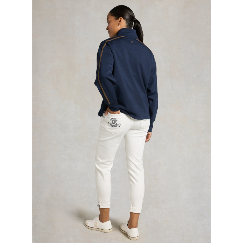 Holland Cooper Equestrian Quarter Zip Neck Sweat - Ink Navy-4