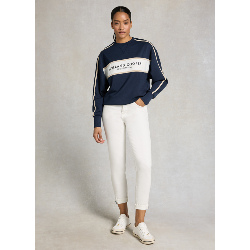 Holland Cooper Equestrian Crew Neck Sweat - Ink Navy-2