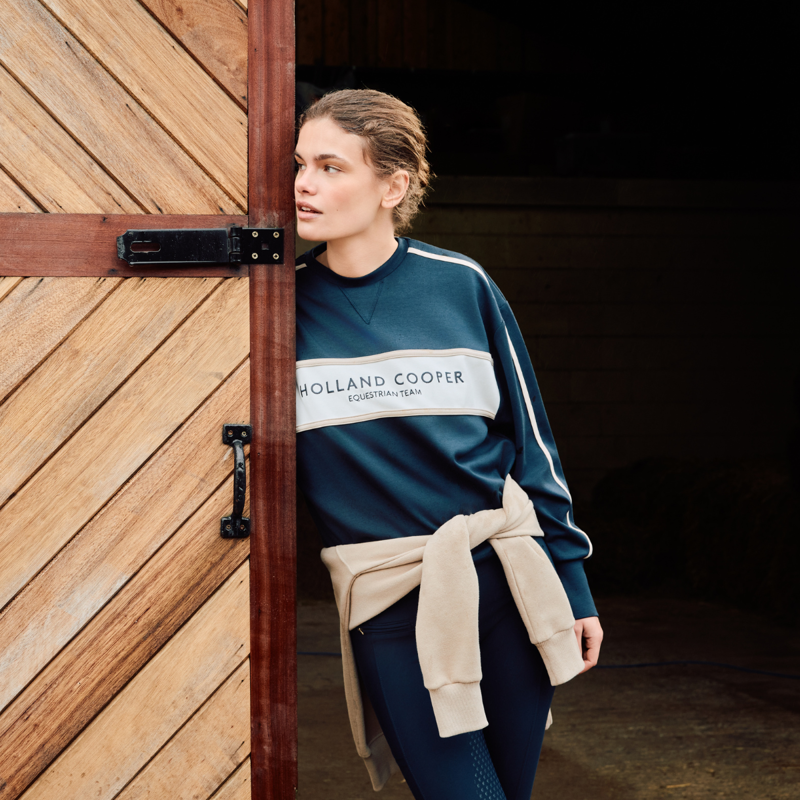 Holland Cooper Equestrian Crew Neck Sweat - Ink Navy-8