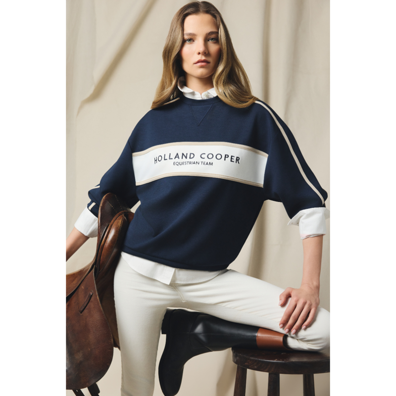 Holland Cooper Equestrian Crew Neck Sweat - Ink Navy-9
