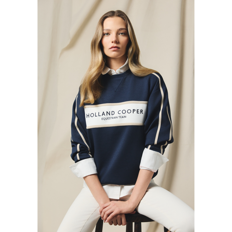 Holland Cooper Equestrian Crew Neck Sweat - Ink Navy-10