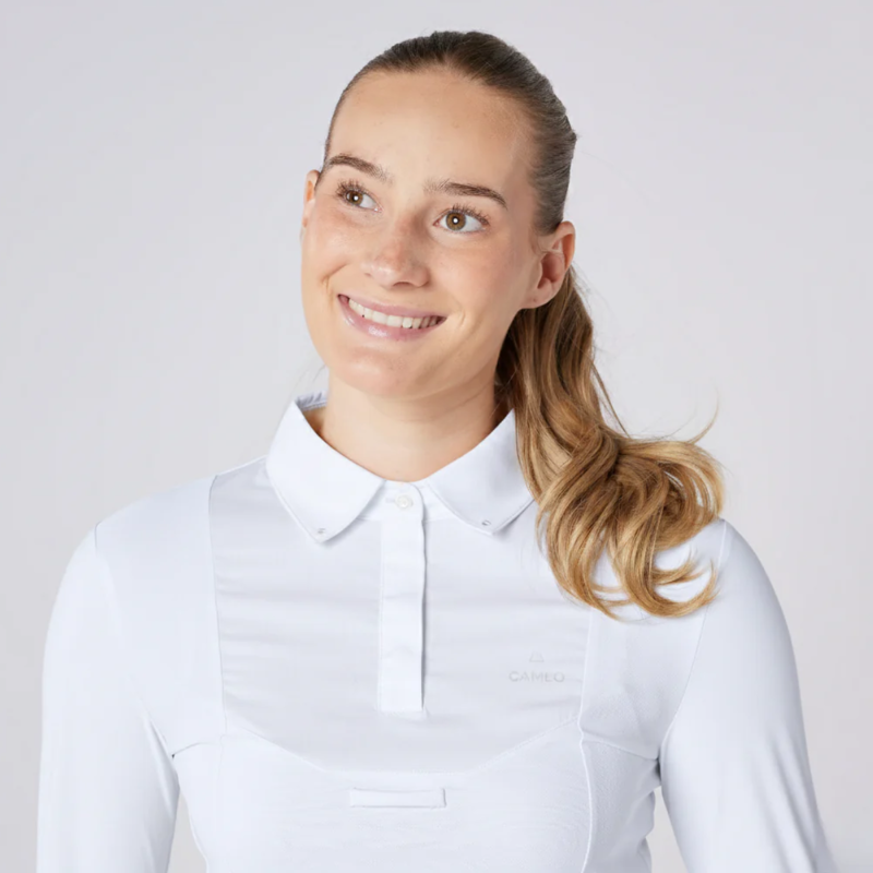 Cameo Ladies Classic Long Sleeve Show Shirt - White-1