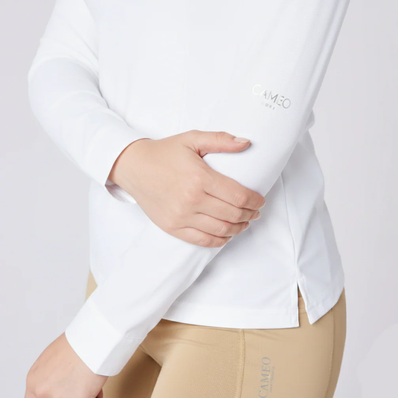 Cameo Ladies Classic Long Sleeve Show Shirt - White-2