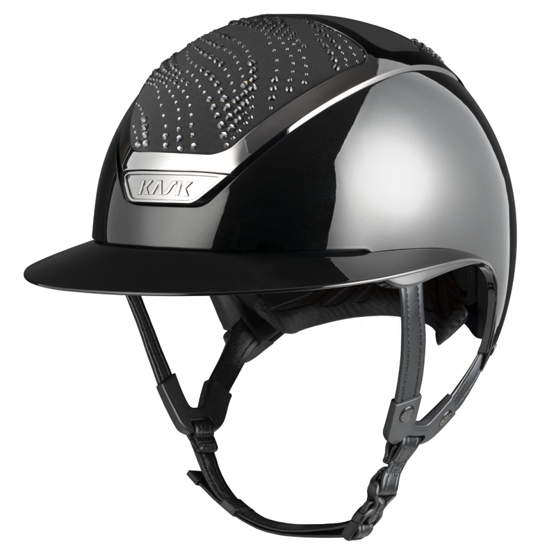 Kask Star Lady Pure Shine Flow Anima Crystal Riding Hat - Black/Graphite/Graphite Mix