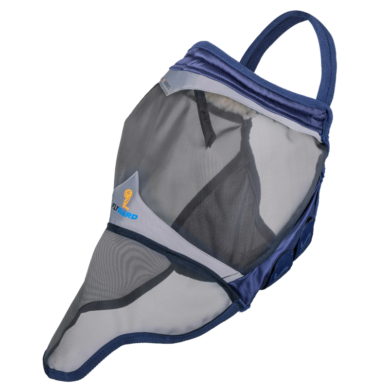 Shires FlyGuard Pro Fine Mesh Earless Fly Mask with Nose - Navy-1