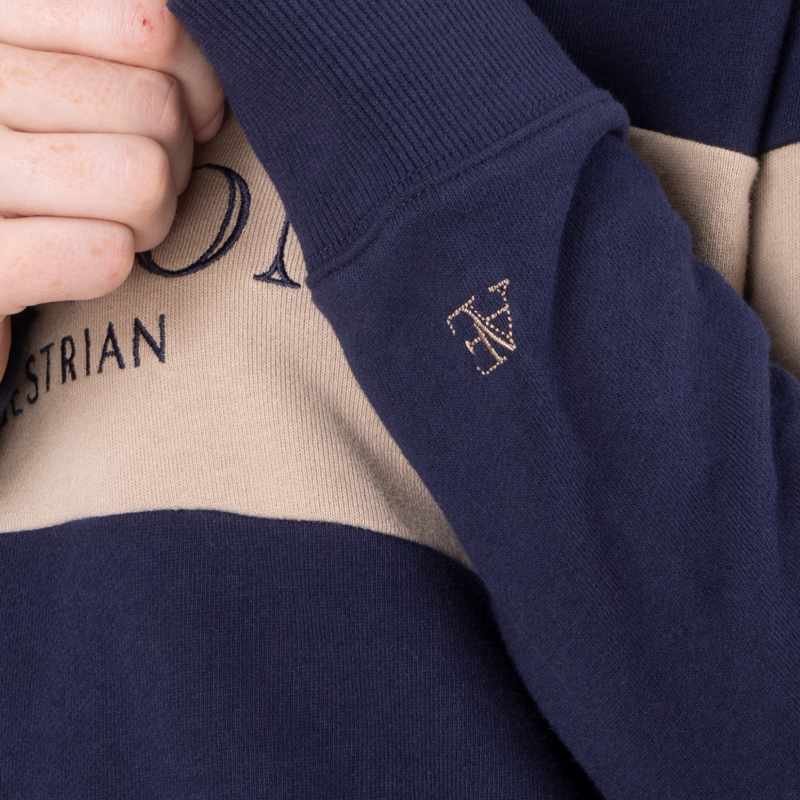 Aubrion Equestrian Button Sweatshirt - Midnight/Taupe-4