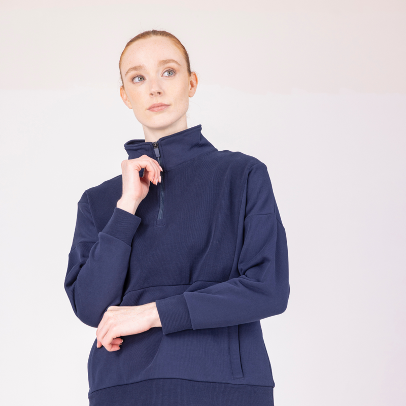 Aubrion React Quarter Zip Sweater - Midnight-1