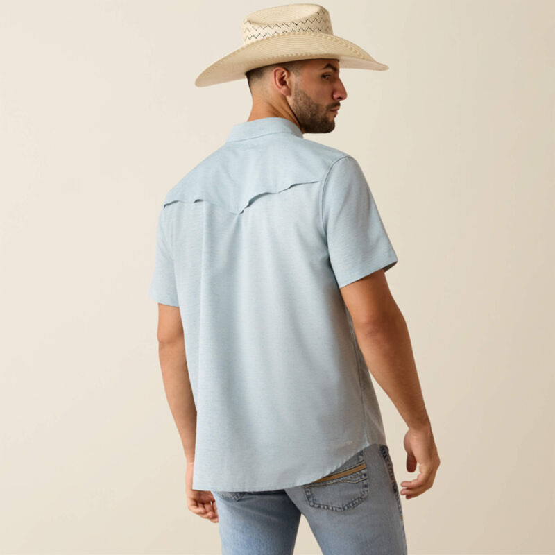 Ariat Men's VentTEK Western Fitted Shirt - Blue Heather-1