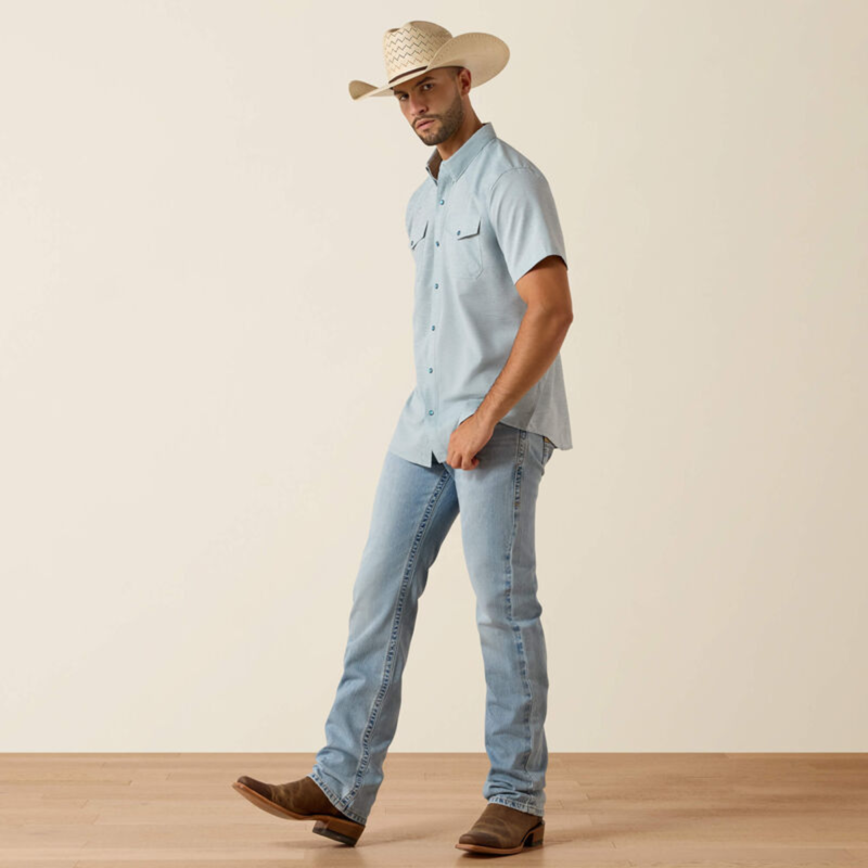 Ariat Men's VentTEK Western Fitted Shirt - Blue Heather-5