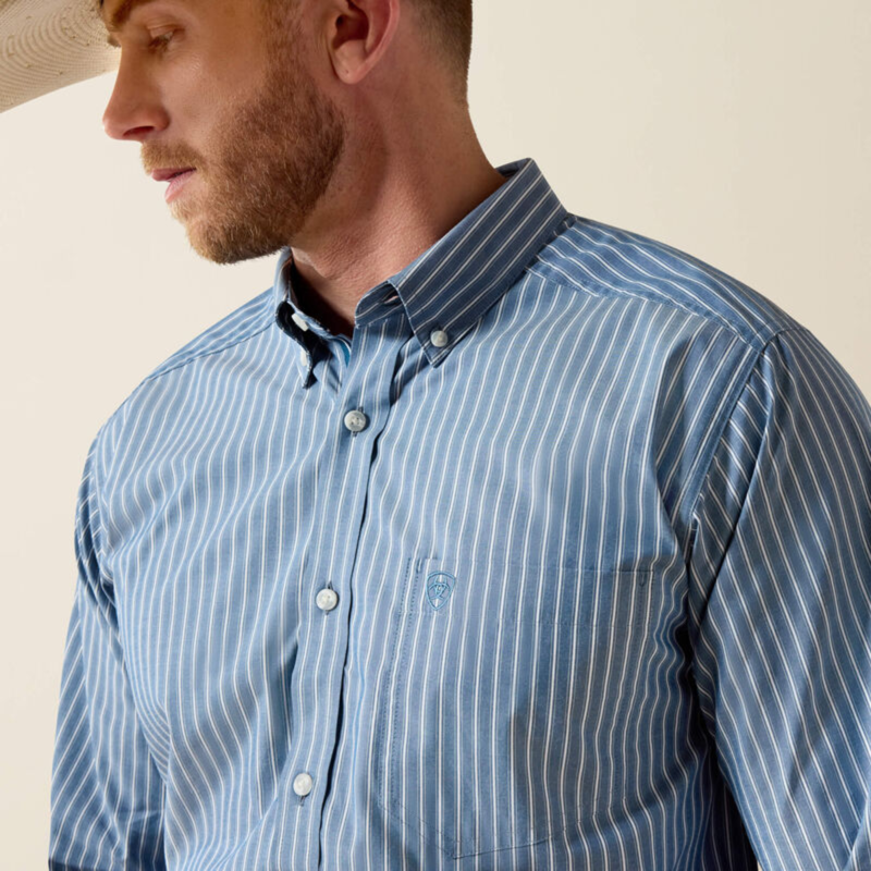 Ariat Men's Pro Series Judah Fitted Shirt - Poseidon Stripe-2