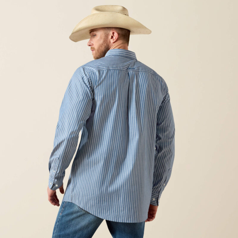 Ariat Men's Pro Series Judah Fitted Shirt - Poseidon Stripe-1