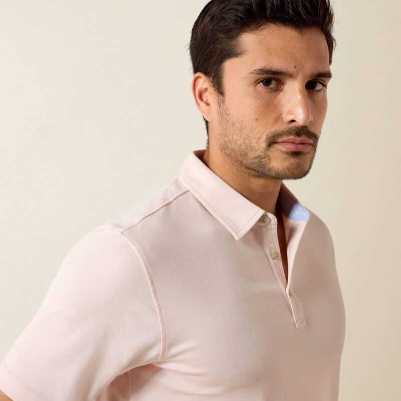 Ariat Men's Shaldon Polo - Icy Pink Heather-2