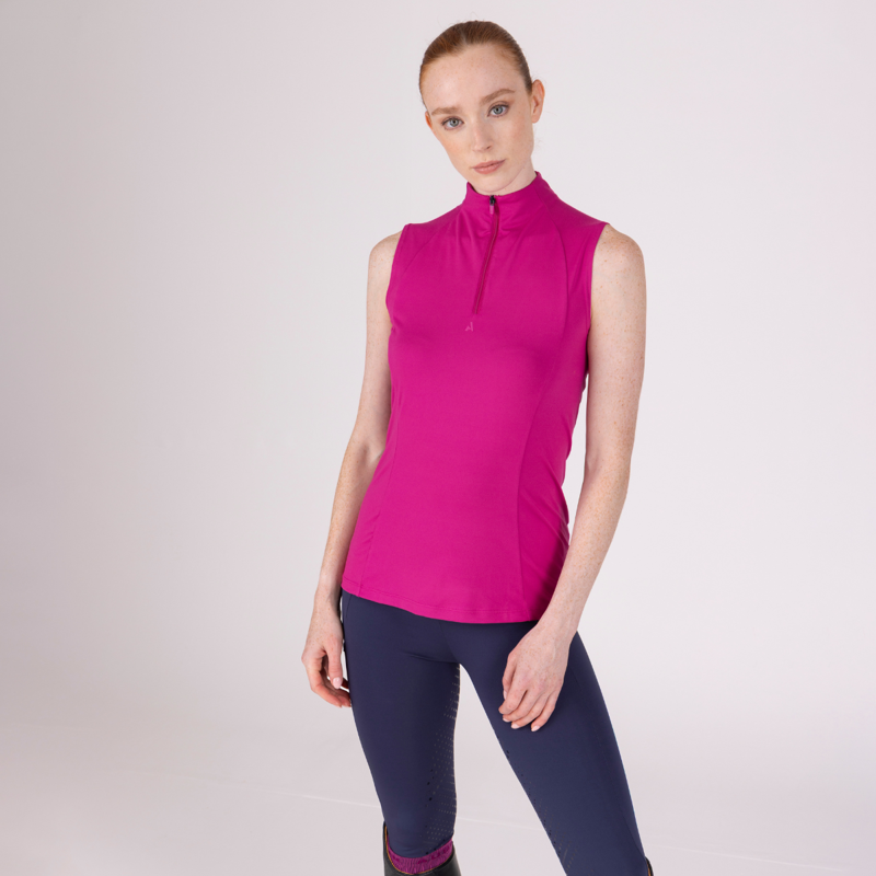 Aubrion React Sleeveless Base Layer - Fuchsia -1
