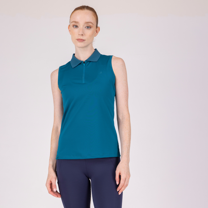 Aubrion React Sleeveless Tech Polo - Kingfisher-3