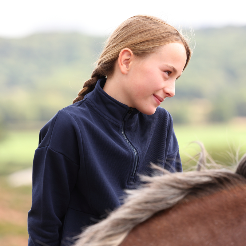 Aubrion React Young Rider Quarter Zip Sweater - Midnight-6