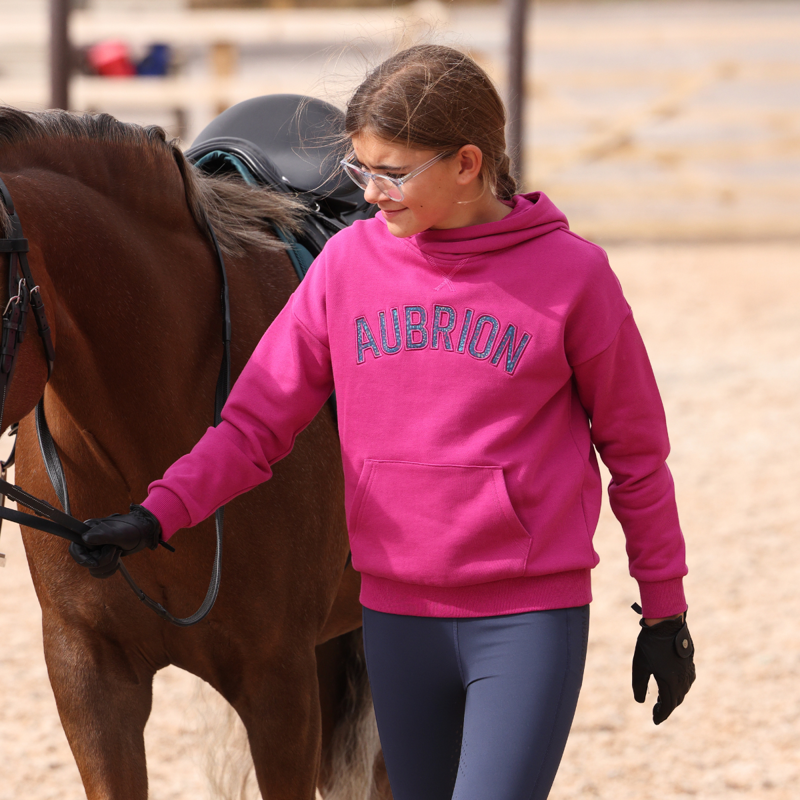 Aubrion Young Rider React Hoodie - Fuchsia-10
