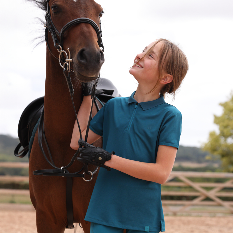 Aubrion React Young Rider Tech Polo - Kingfisher-3