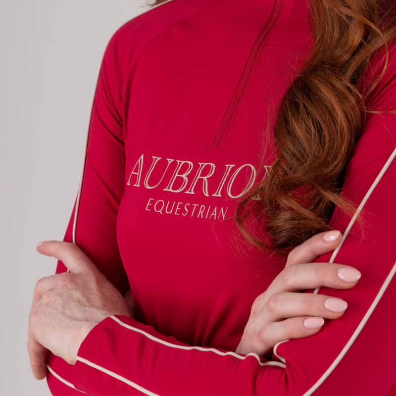 Aubrion Equestrian Long Sleeve Base Layer - Dewberry-6