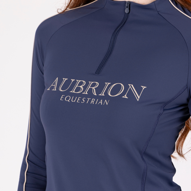 Aubrion Equestrian Long Sleeve Base Layer - Midnight-5
