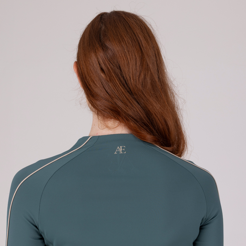 Aubrion Equestrian Long Sleeve Base Layer - Thyme-2
