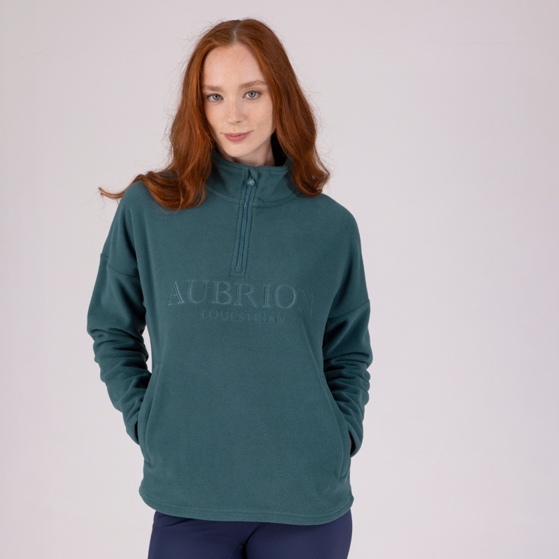 Aubrion Equestrian Quarter Zip Fleece - Thyme-2