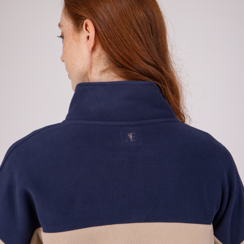Aubrion Equestrian Quarter Zip Fleece - Midnight/Taupe-5