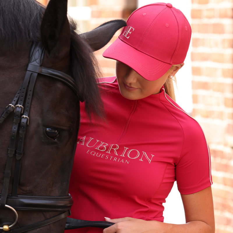 Aubrion Equestrian Short Sleeve Base Layer - Dewberry-1
