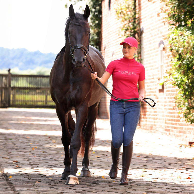Aubrion Equestrian Short Sleeve Base Layer - Dewberry-7