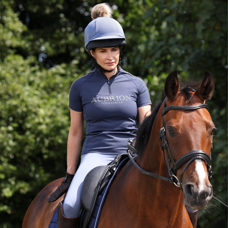 Aubrion Equestrian Short Sleeve Base Layer - Midnight-3