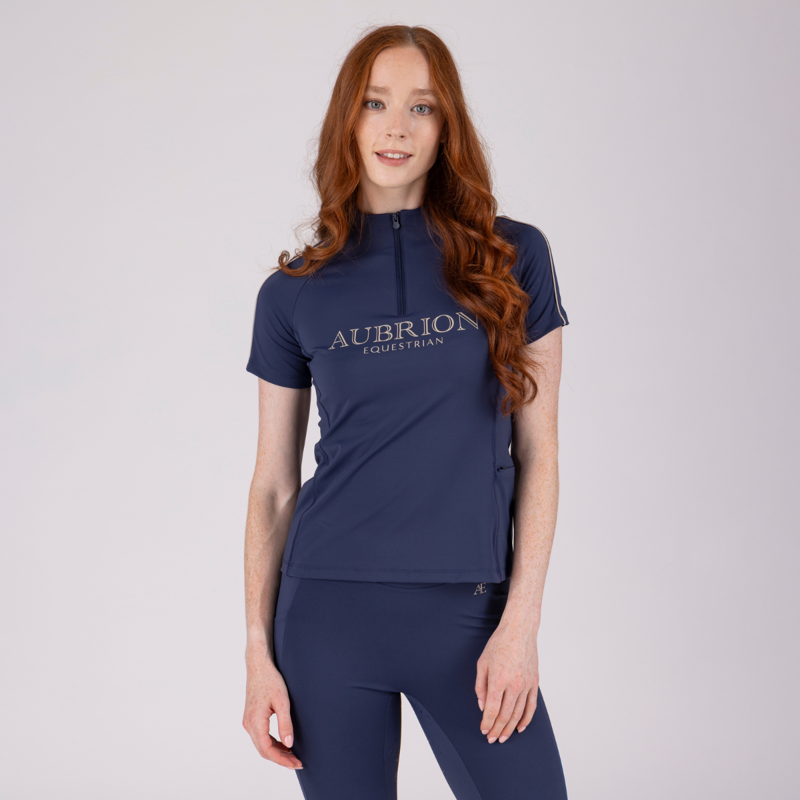 Aubrion Equestrian Short Sleeve Base Layer - Midnight-5