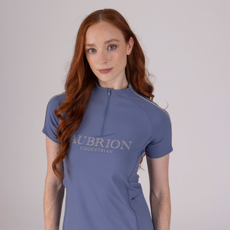 Aubrion Equestrian Short Sleeve Base Layer - Storm-1