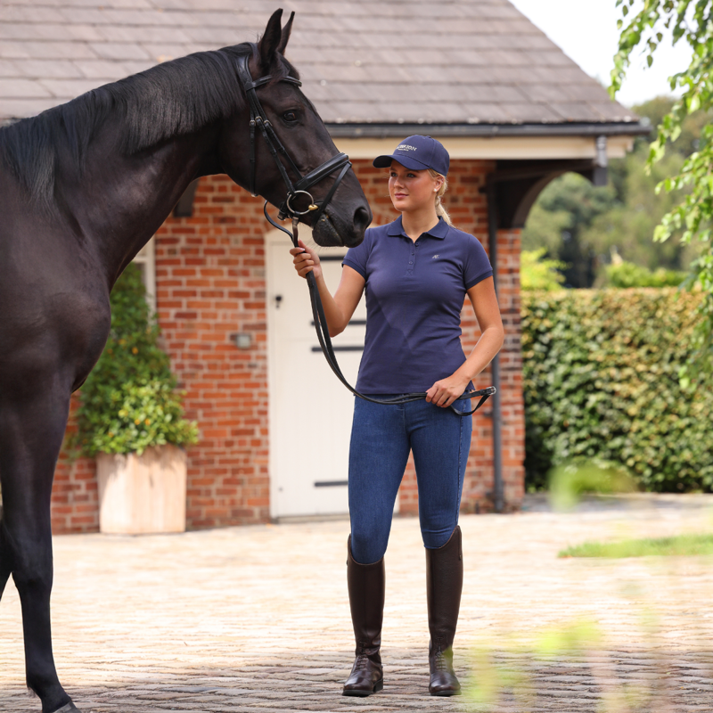 Aubrion Equestrian Short Sleeve Polo - Midnight-4