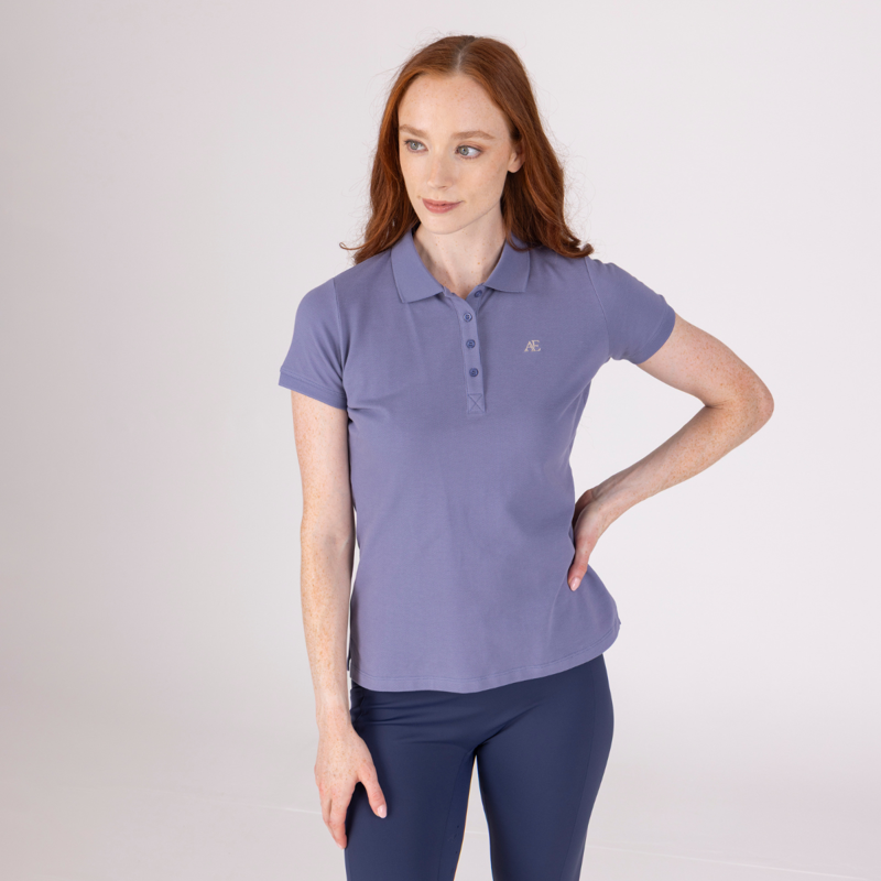 Aubrion Equestrian Short Sleeve Polo - Storm-1