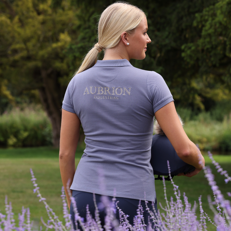 Aubrion Equestrian Short Sleeve Polo - Storm-4