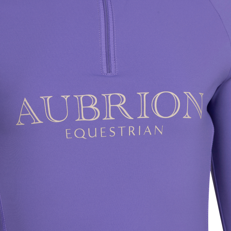 Aubrion Equestrian Young Rider Long Sleeve Base Layer - Heather-2
