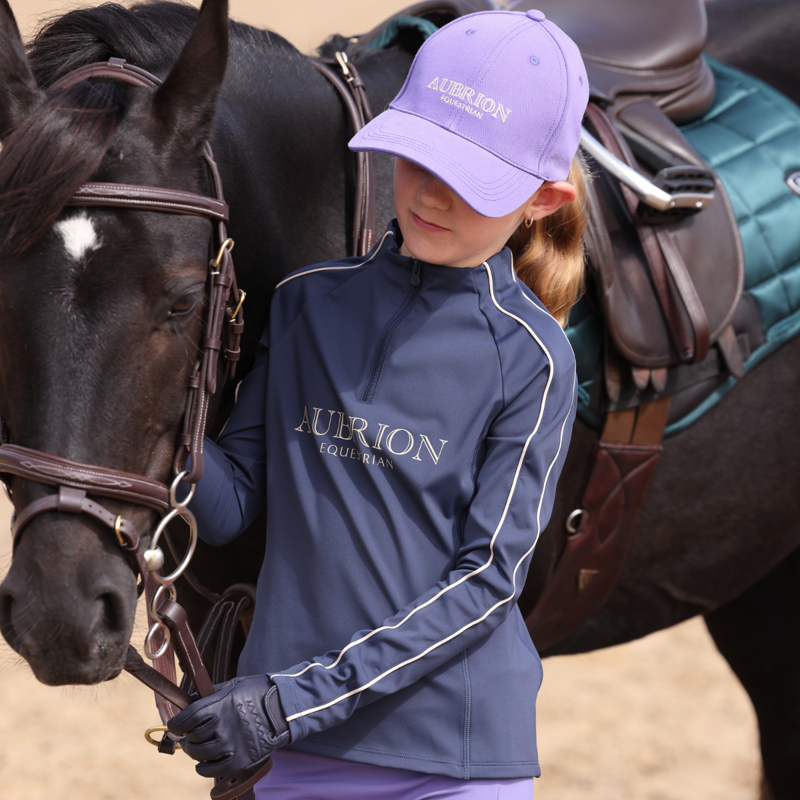Aubrion Equestrian Young Rider Long Sleeve Base Layer - Midnight-3