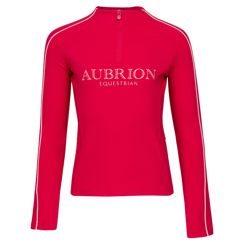 Aubrion Equestrian Young Rider Long Sleeve Base Layer - Dewberry