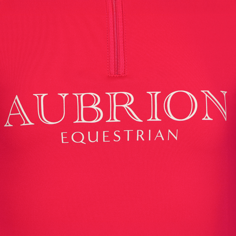 Aubrion Equestrian Young Rider Short Sleeve Base Layer - Dewberry-3