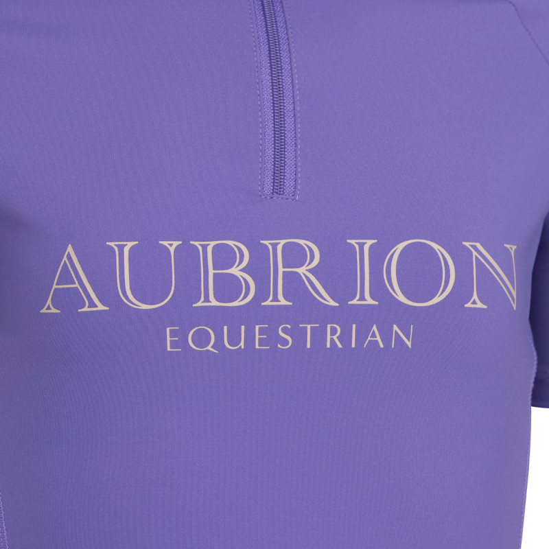 Aubrion Equestrian Young Rider Short Sleeve Base Layer - Heather-5