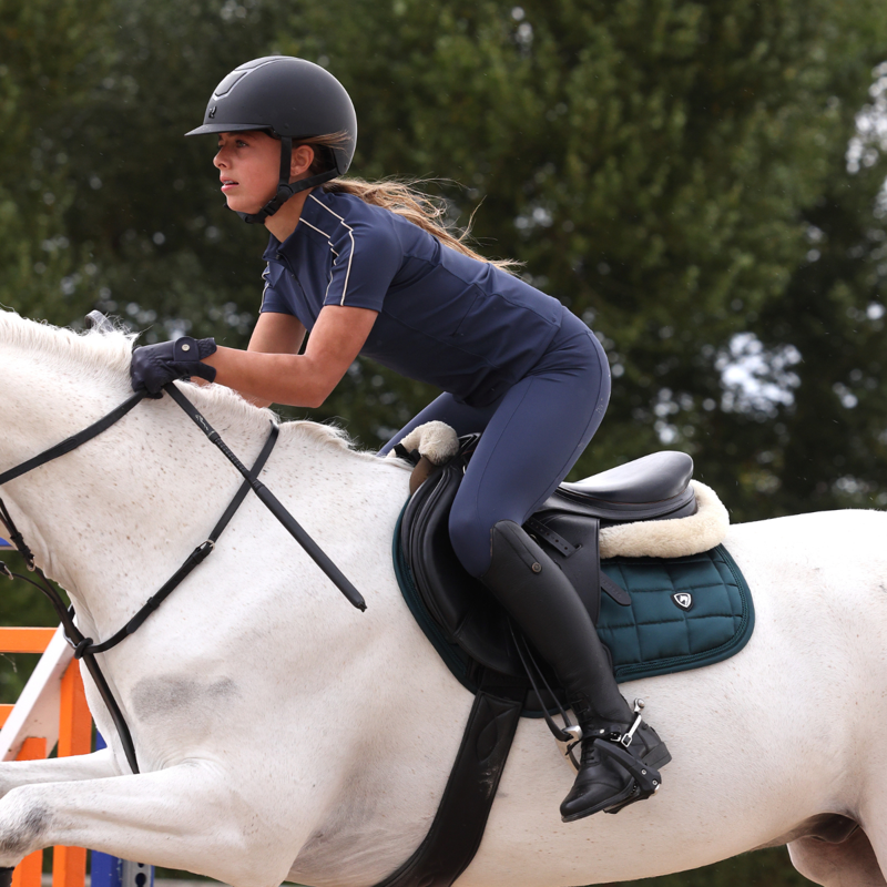 Aubrion Equestrian Young Rider Short Sleeve Base Layer - Midnight-9