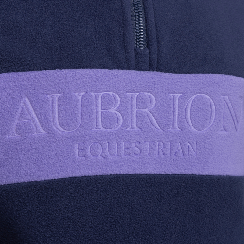 Aubrion Equestrian Young Rider Quarter Zip Fleece - Midnight/Heather-5