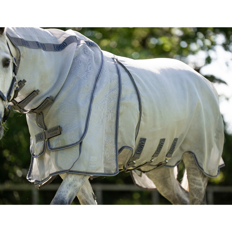 Horseware Rambo Optimo Protector Plus - Silver/Thunderstorm Grey/Silver-5