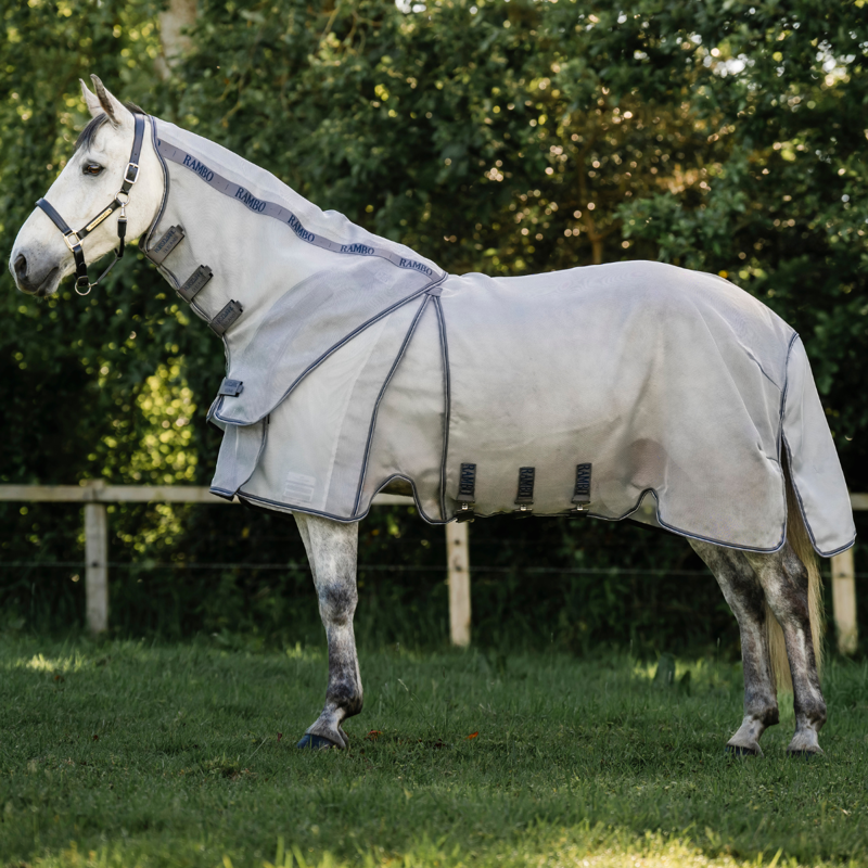 Horseware Rambo Optimo Protector Plus - Silver/Thunderstorm Grey/Silver-1