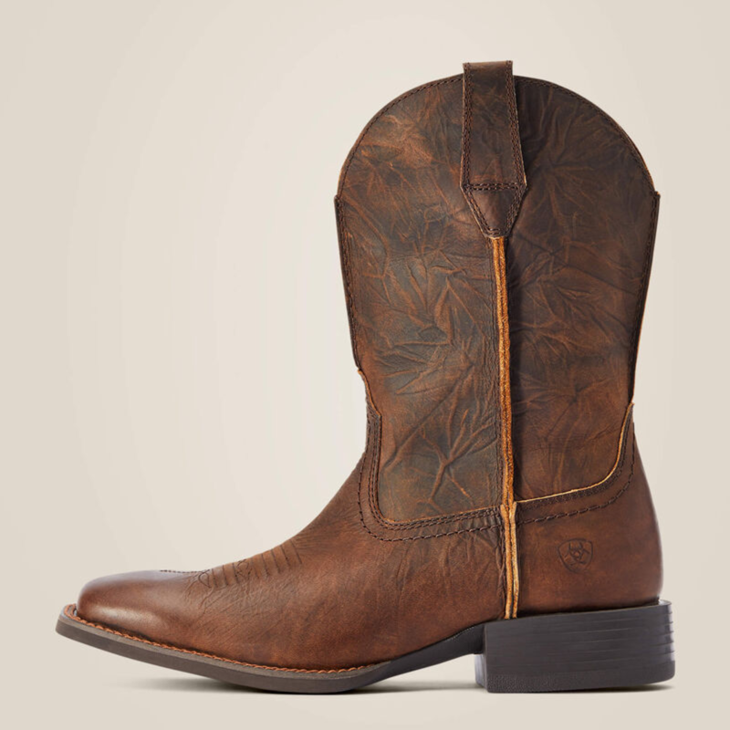 Ariat Men's Sport Rambler Wide Square Toe Western Boot - Bartop Brown-1