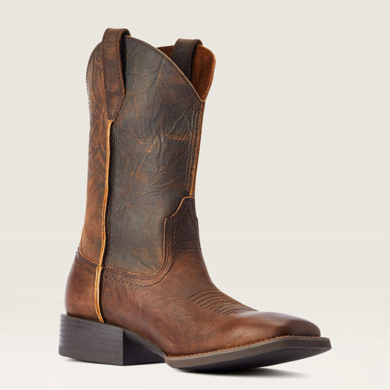 Ariat Men's Sport Rambler Wide Square Toe Western Boot - Bartop Brown-3