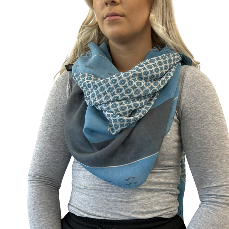 HV Polo Soviety Nevina Geometric Ladies Scarf - Lago Blue