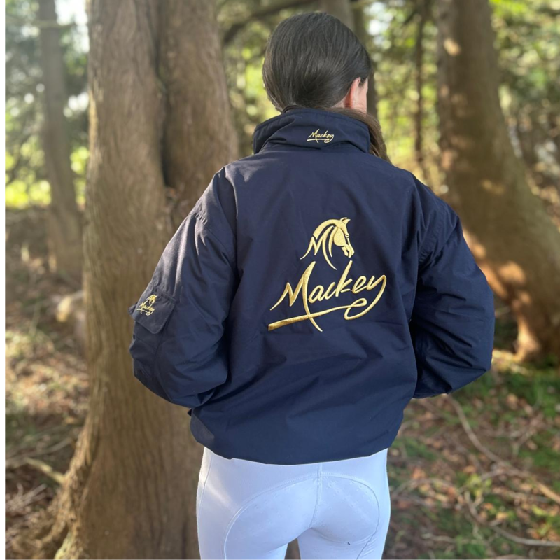 Mackey Children's Blouson Jacket with logo - Navy-1